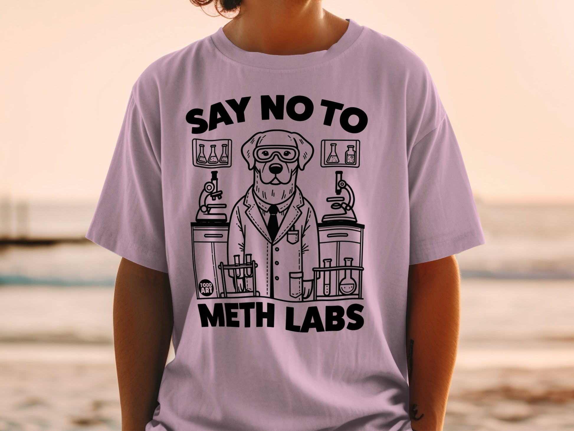 Say No to Meth Labs Funny Dog Scientist Shirt