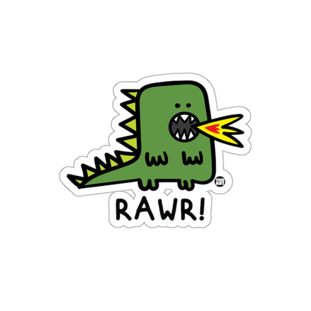 RAWR Green Dinosaur sticker Perfect for Kids and Fun