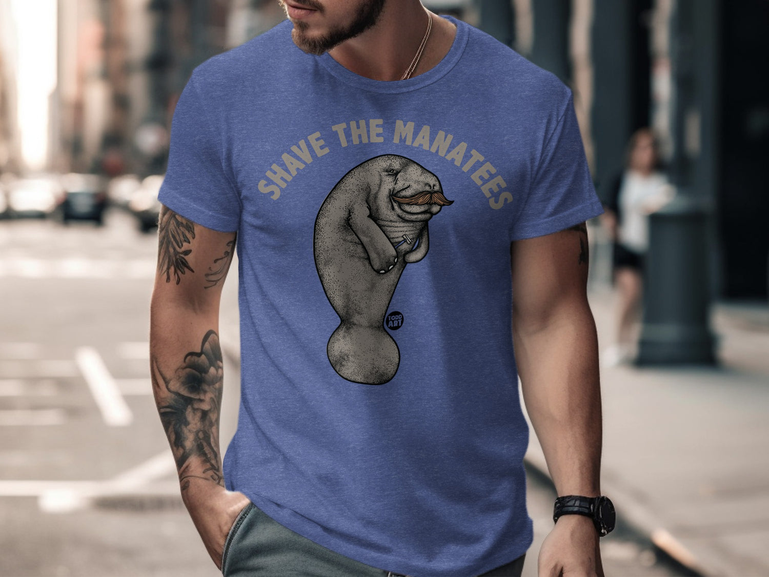 Shave The Manatees Design T Shirt funny product