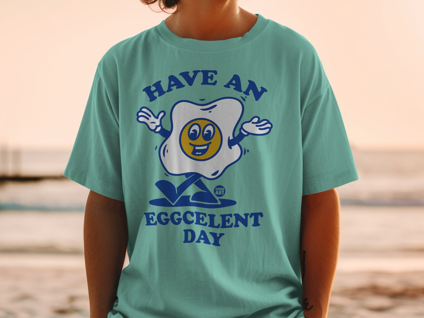 Have an Eggcellent Day Funny Graphic Tee Shirt