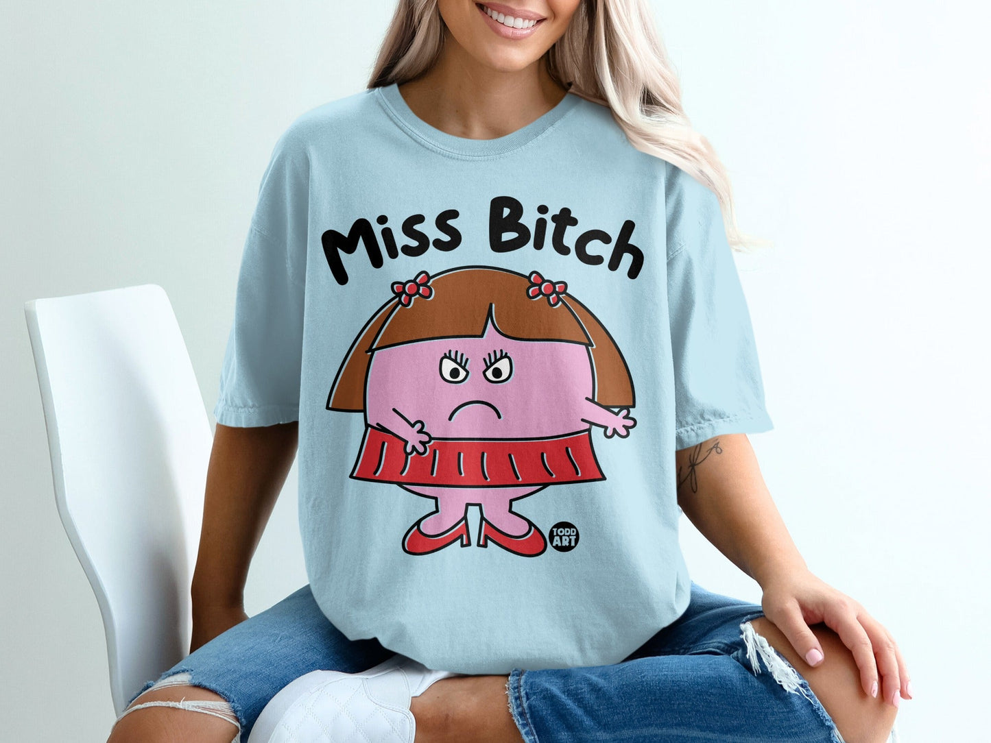 Miss Bitch Character Graphic Tee for Adults