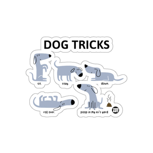 Funny Dog Tricks Sticker With Hilarious Instructions