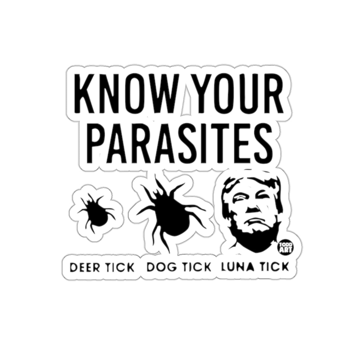 KNOW YOUR PARASITES Deer Tick Dog Tick Luna Tick sticker 