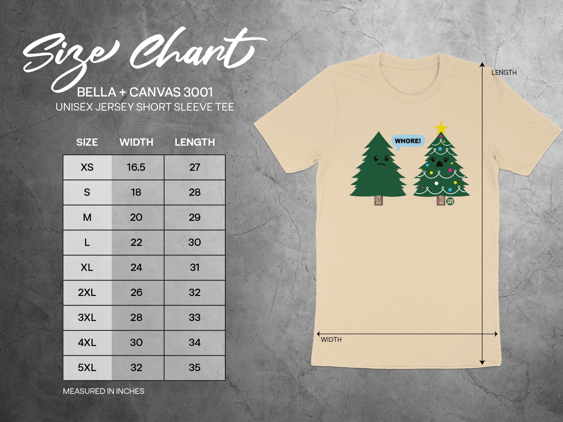 Funny Christmas Trees Design Short Sleeve Tee