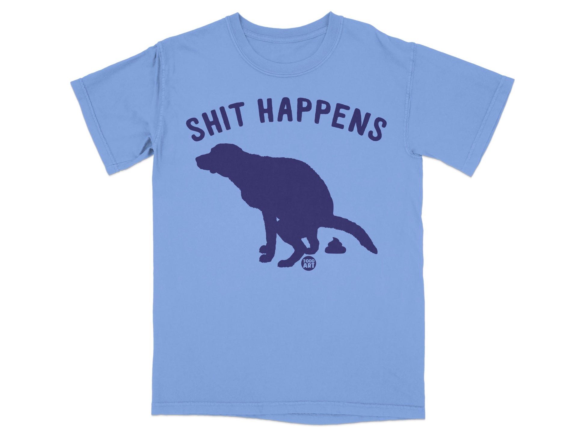 Funny 'Shit Happens' Dog Graphic T-shirt