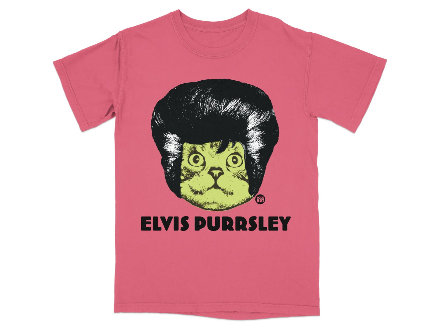 Elvis Purrsley Cat Graphic T-Shirt Unique Design
