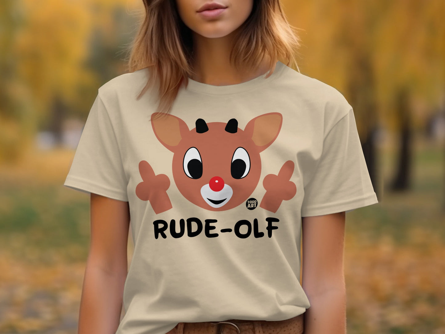 Rude-Olf Festive Holiday T-Shirt Product