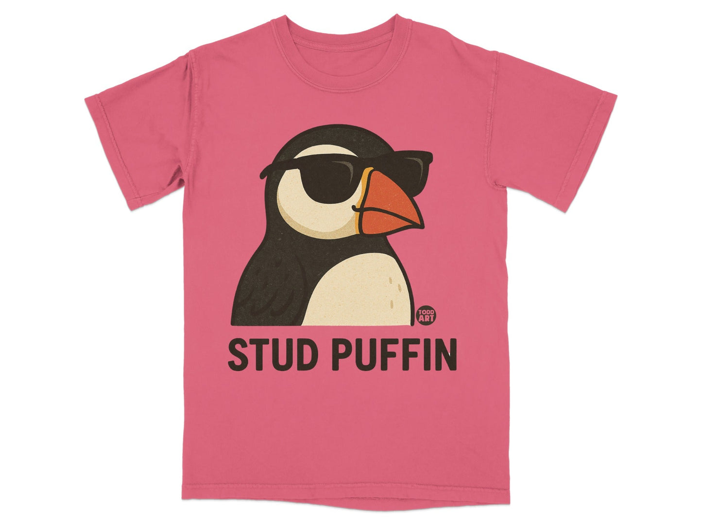 Stud Puffin Graphic Print T-Shirt Fun Novelty Tee