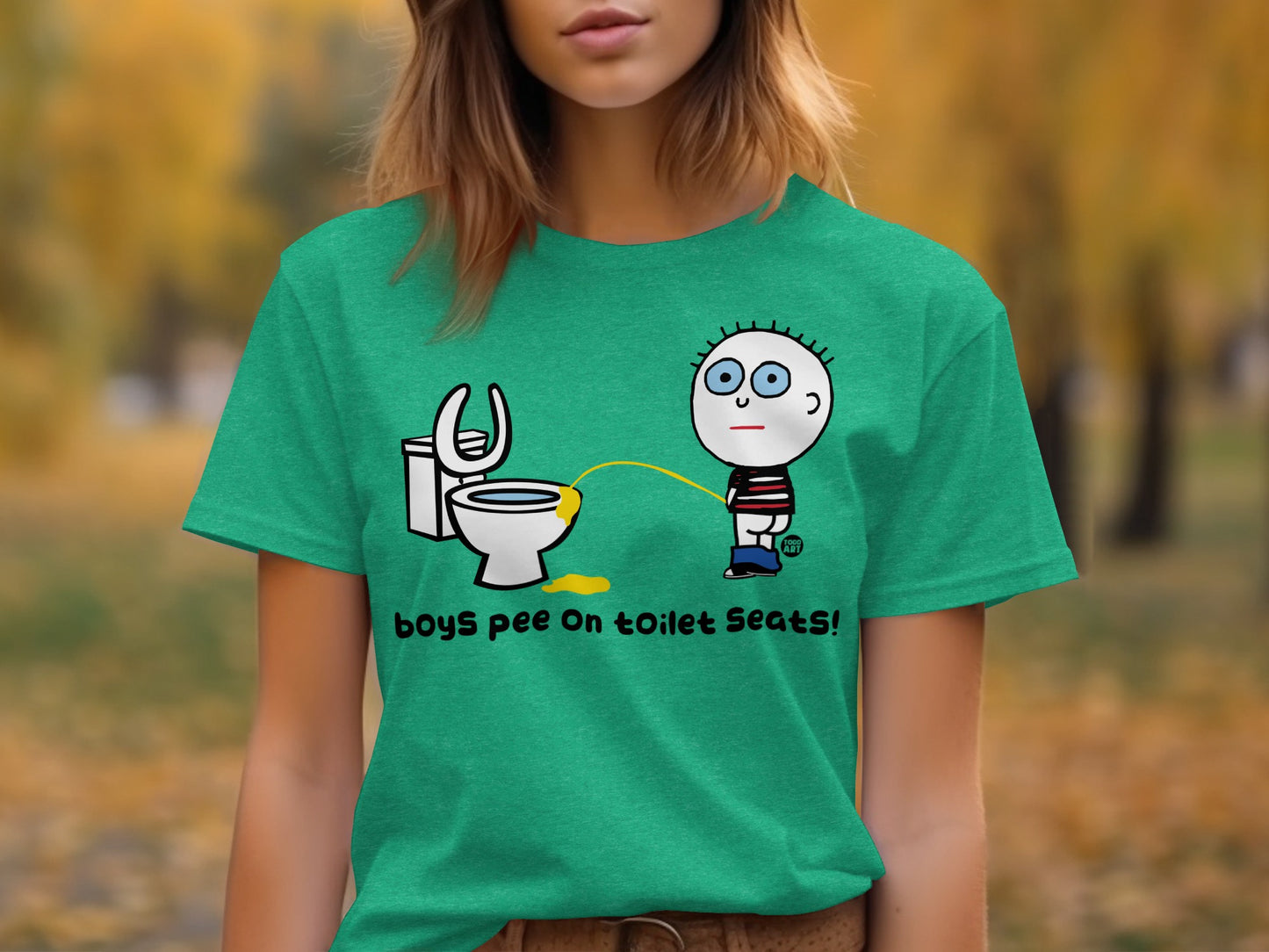 Boys Pee on Toilet Seats Graphic T-shirt