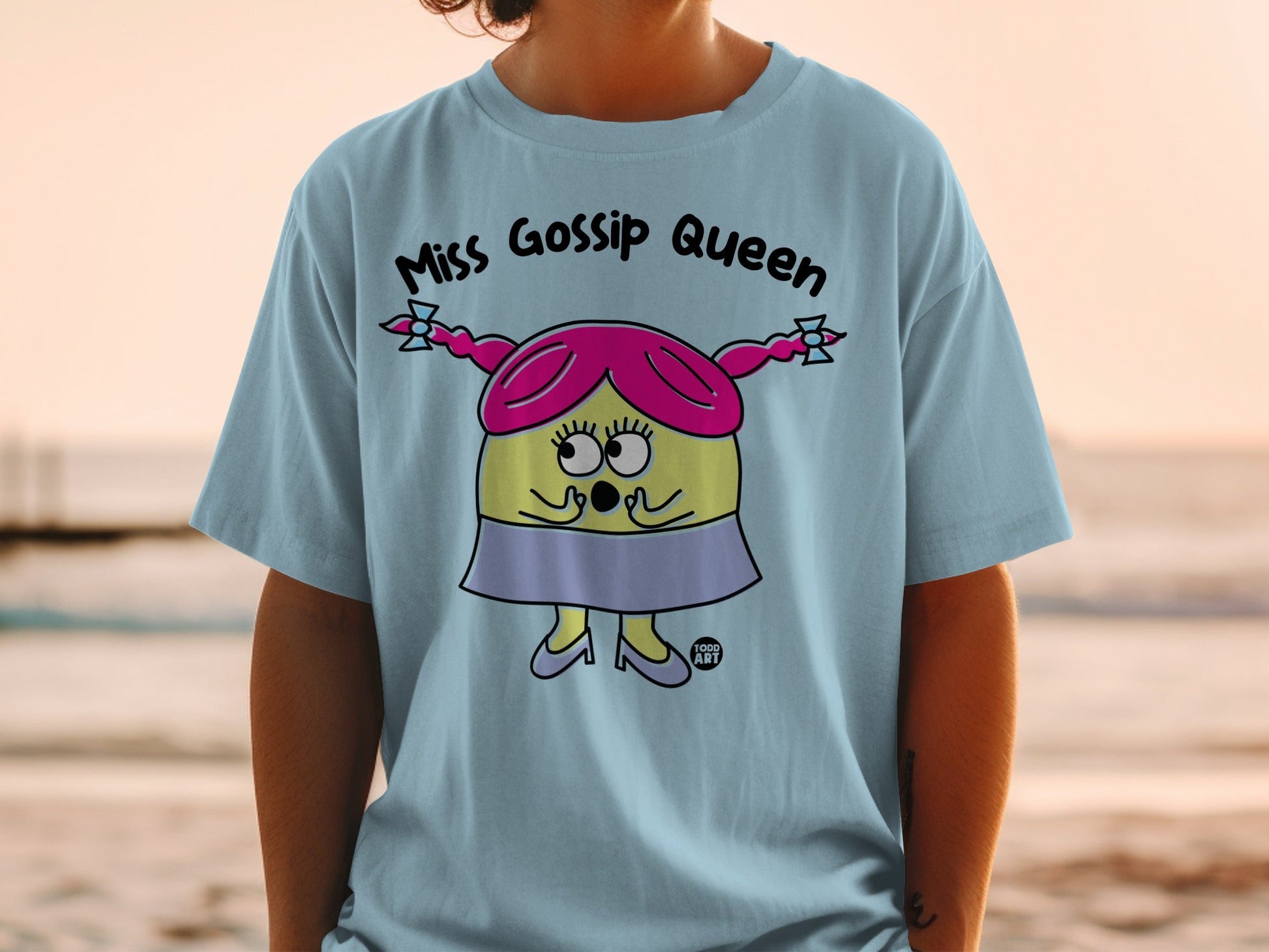 Miss Gossip Queen Cute Character T-Shirt