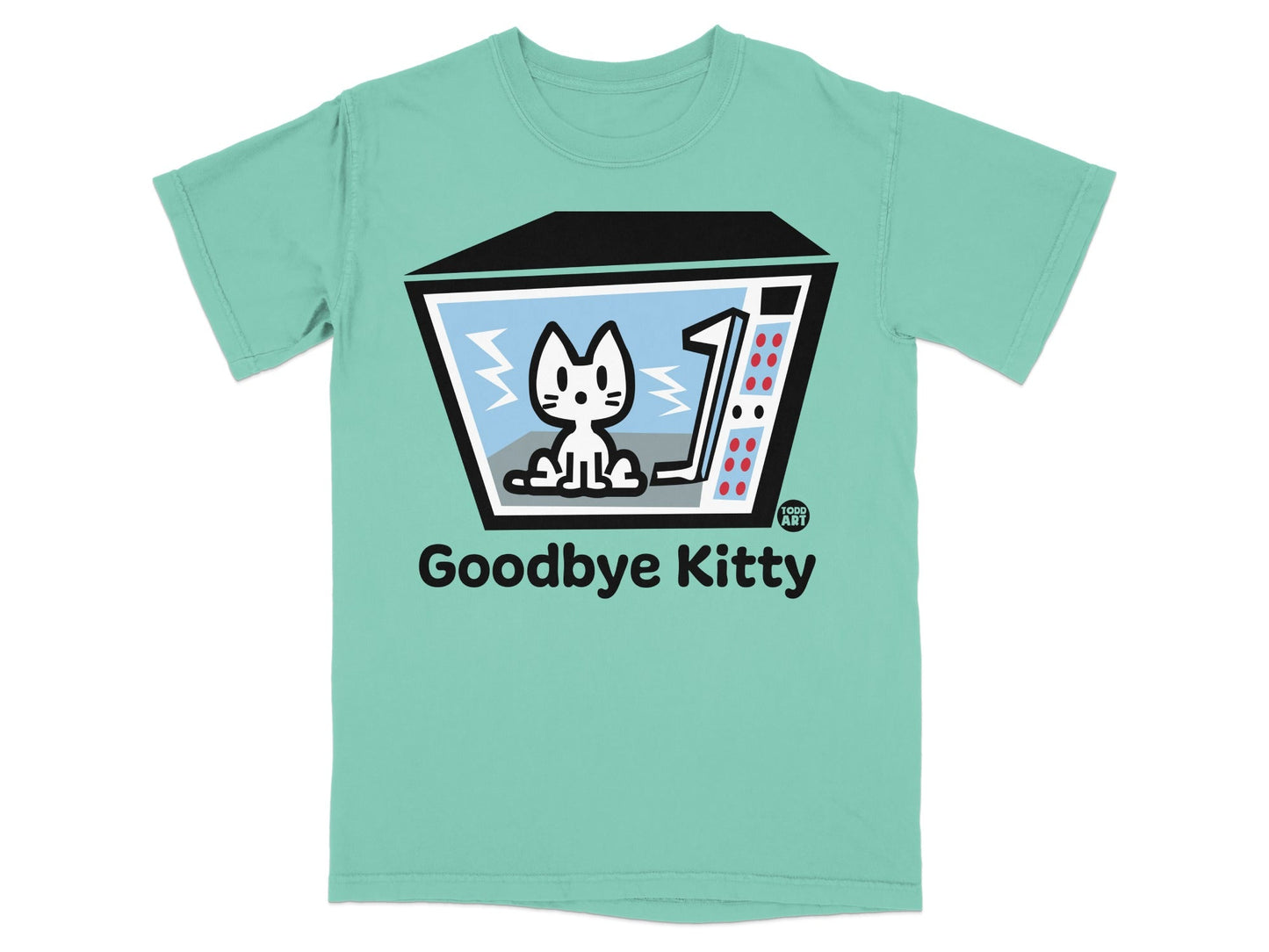 Mint Green Tee with Goodbye Kitty Arcade Graphic