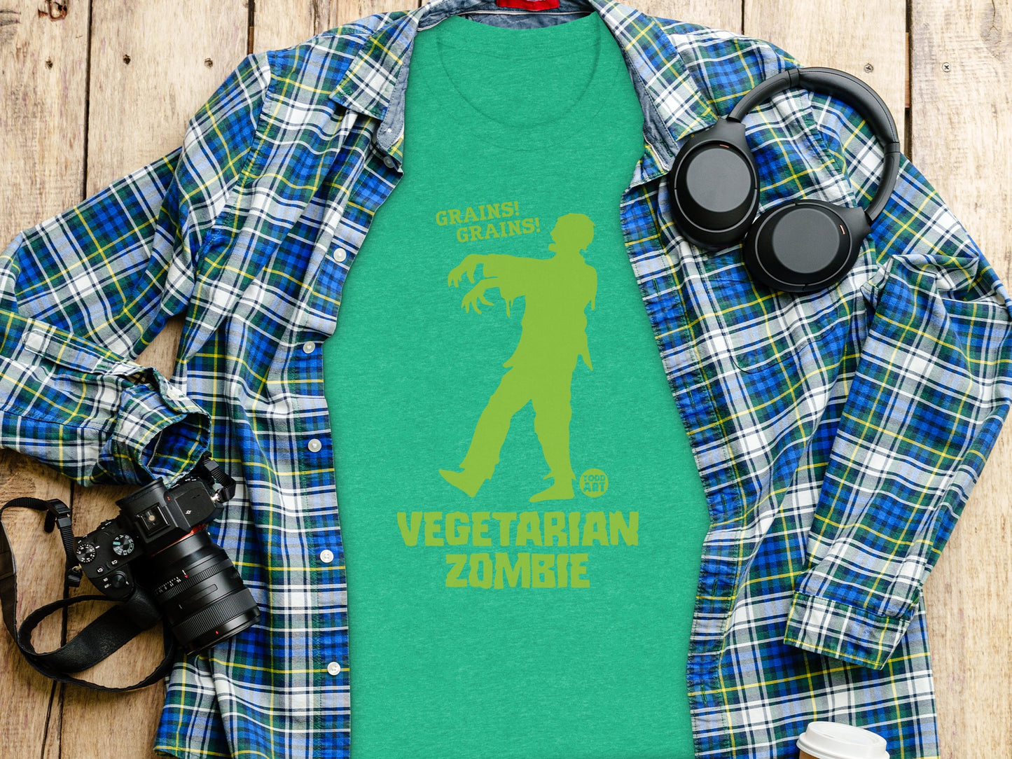 Grains Vegetarian Zombie Artwork on Unisex T-Shirt