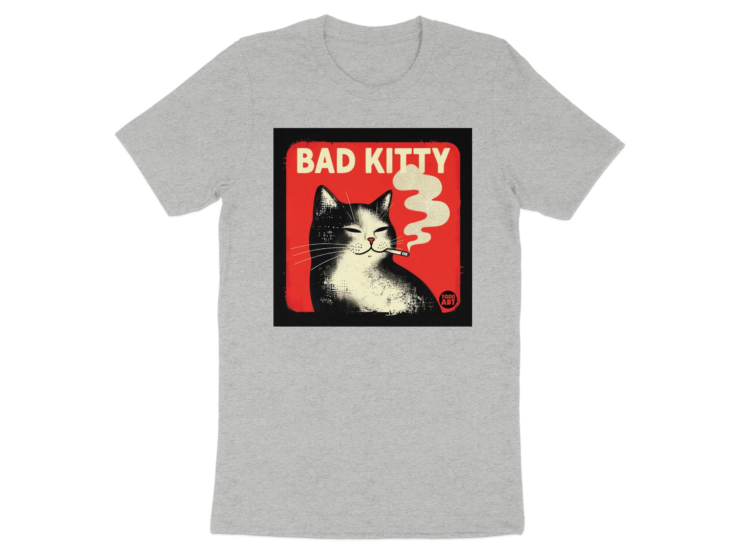 Bad Kitty Smoking Cigarette Graphic T-shirt