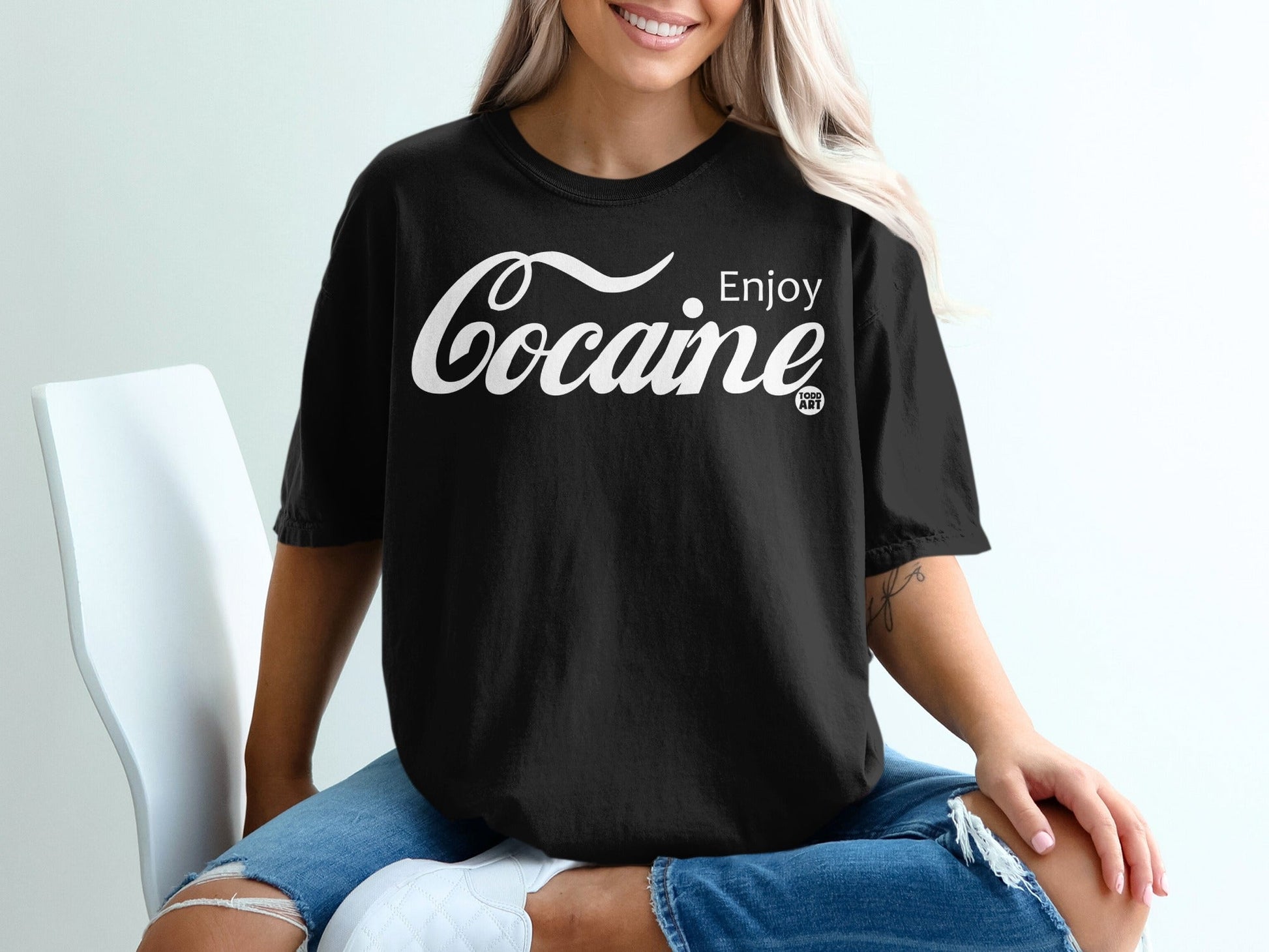 Enjoy Cocaine Graphic Design T-Shirt