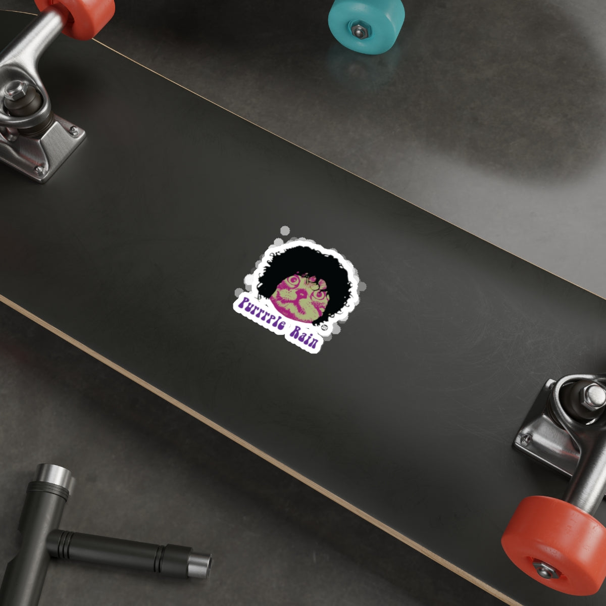 Cute Afro Girl Sticker with Purple Text Graphic