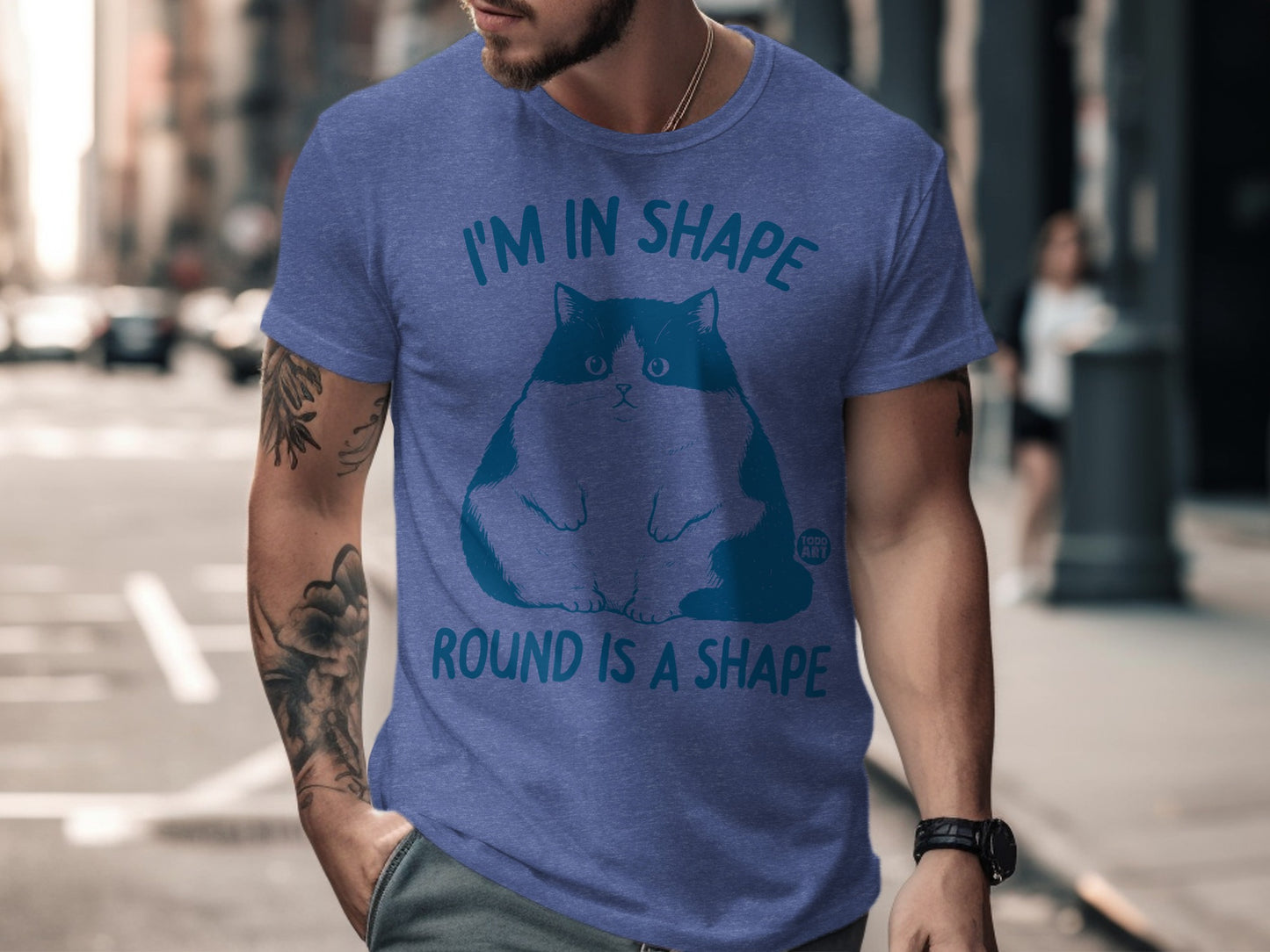 I'm In Shape Round Is A Shape Funny Cat Shirt