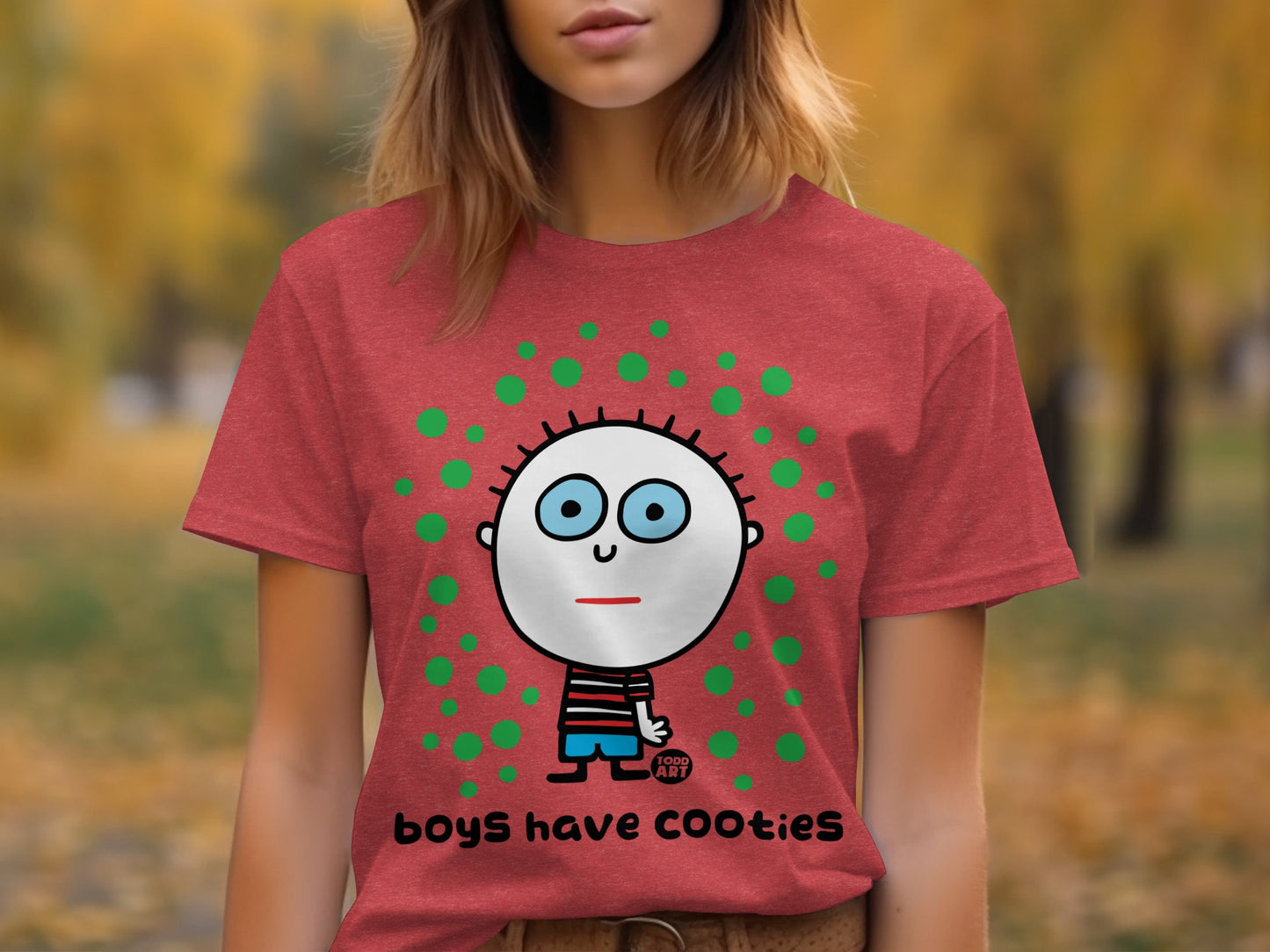 Boys Have Cooties Cartoon Design T-shirt