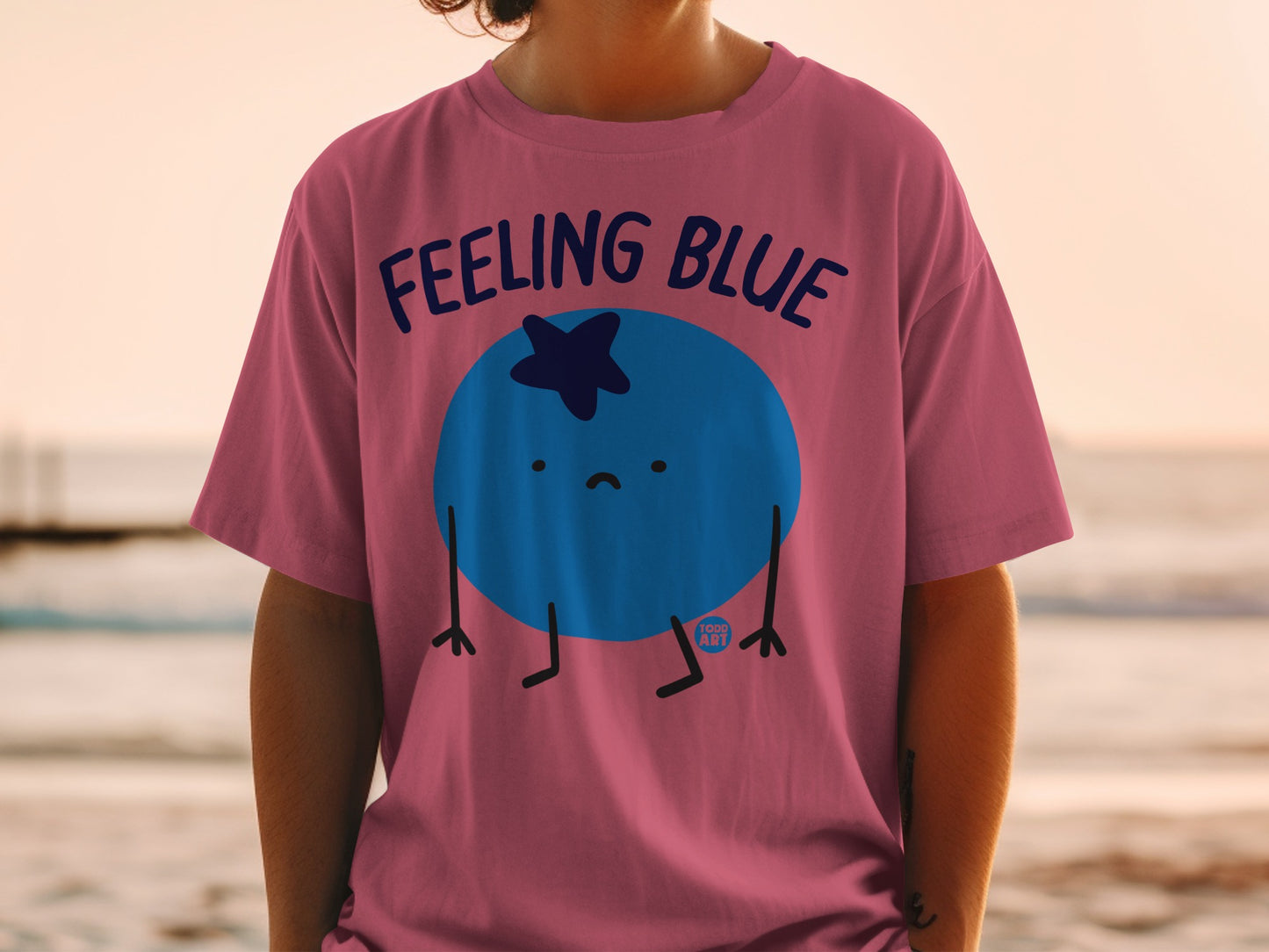 Feeling Blue Sad Blueberry Character Pink product type