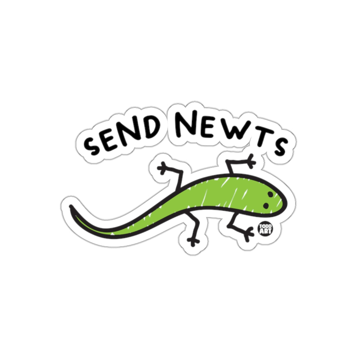 Send Newts Green Lizard from Todd Art Design sticker