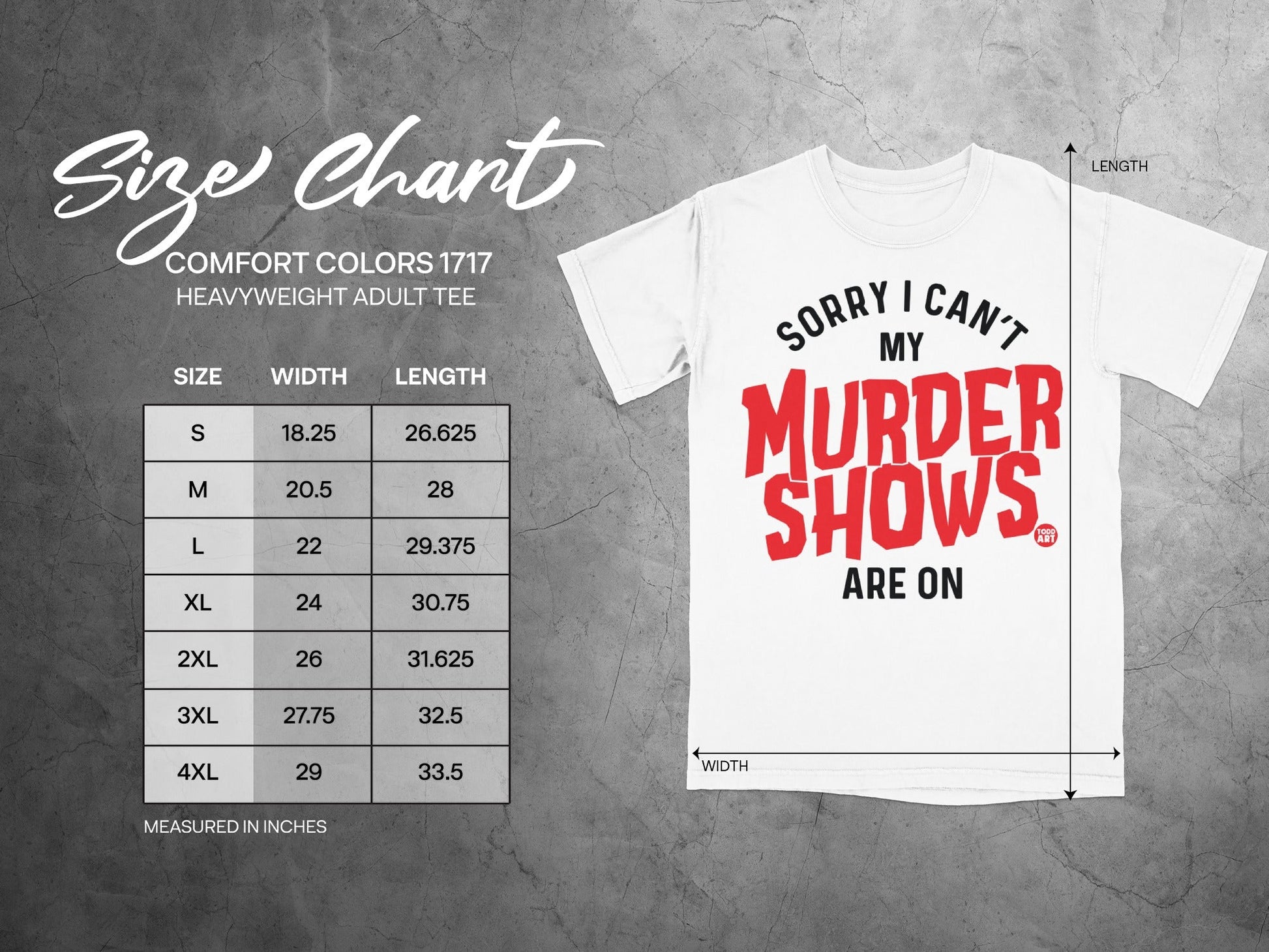Sorry I Can't My Murder Shows Are On adult tee