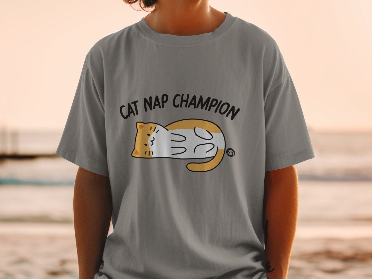Cat Nap Champion T-Shirt for Cat Lovers