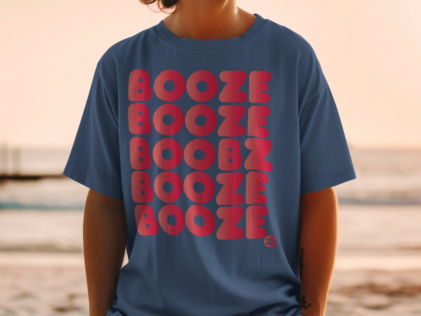 Booze Bold Bubble Letters Graphic Tee product