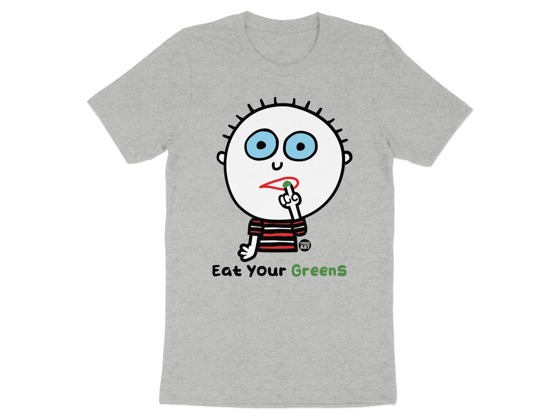 Eat Your Greens Character T-shirt Fun Graphic Tee