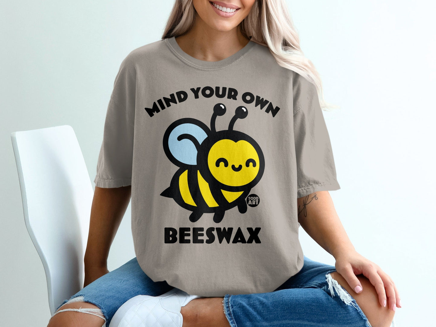 Mind Your Own Beeswax Adorable Bee Graphic T-Shirt