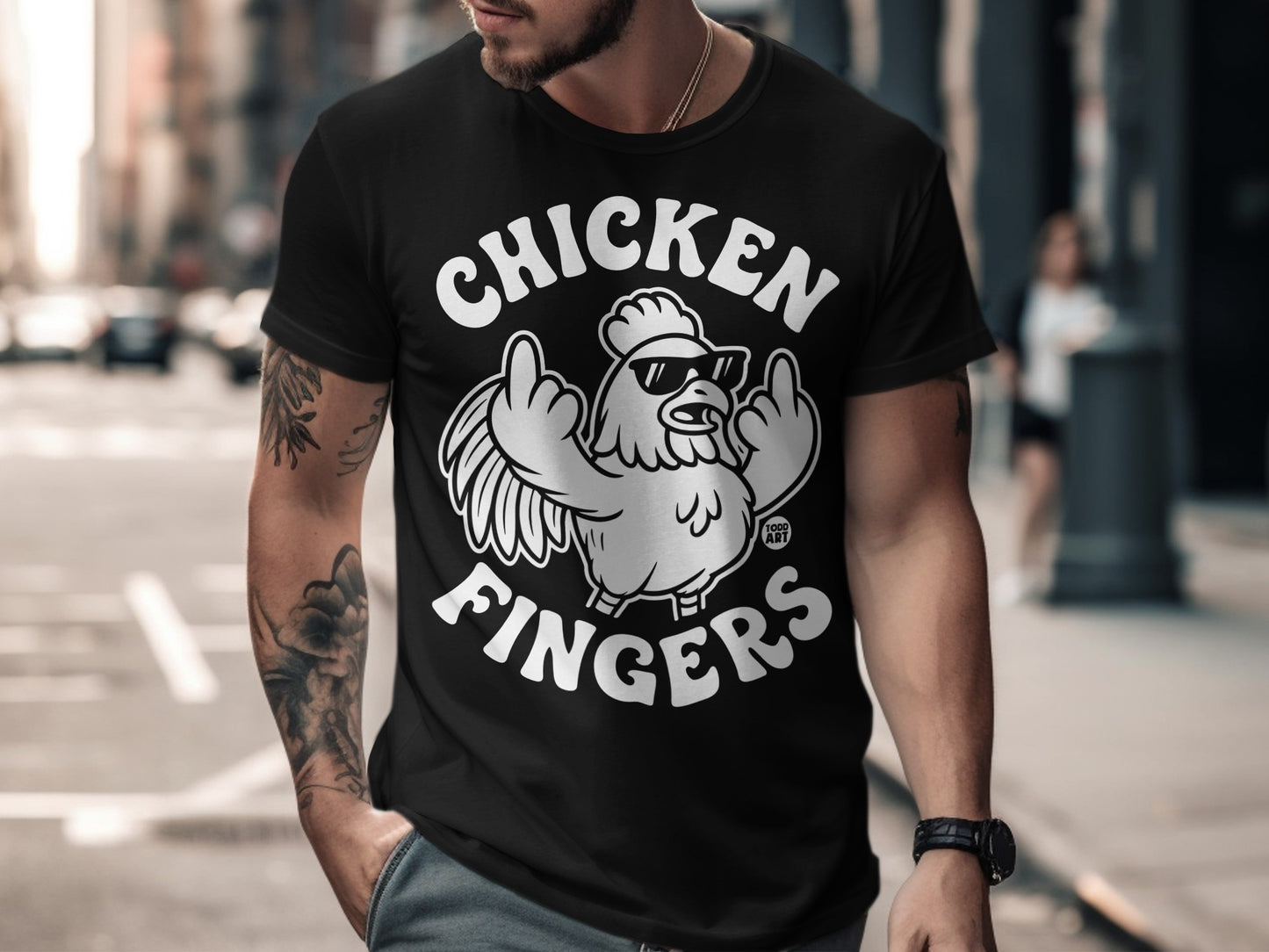 Chicken Fingers Funny Graphic T-Shirt for Casual Wear