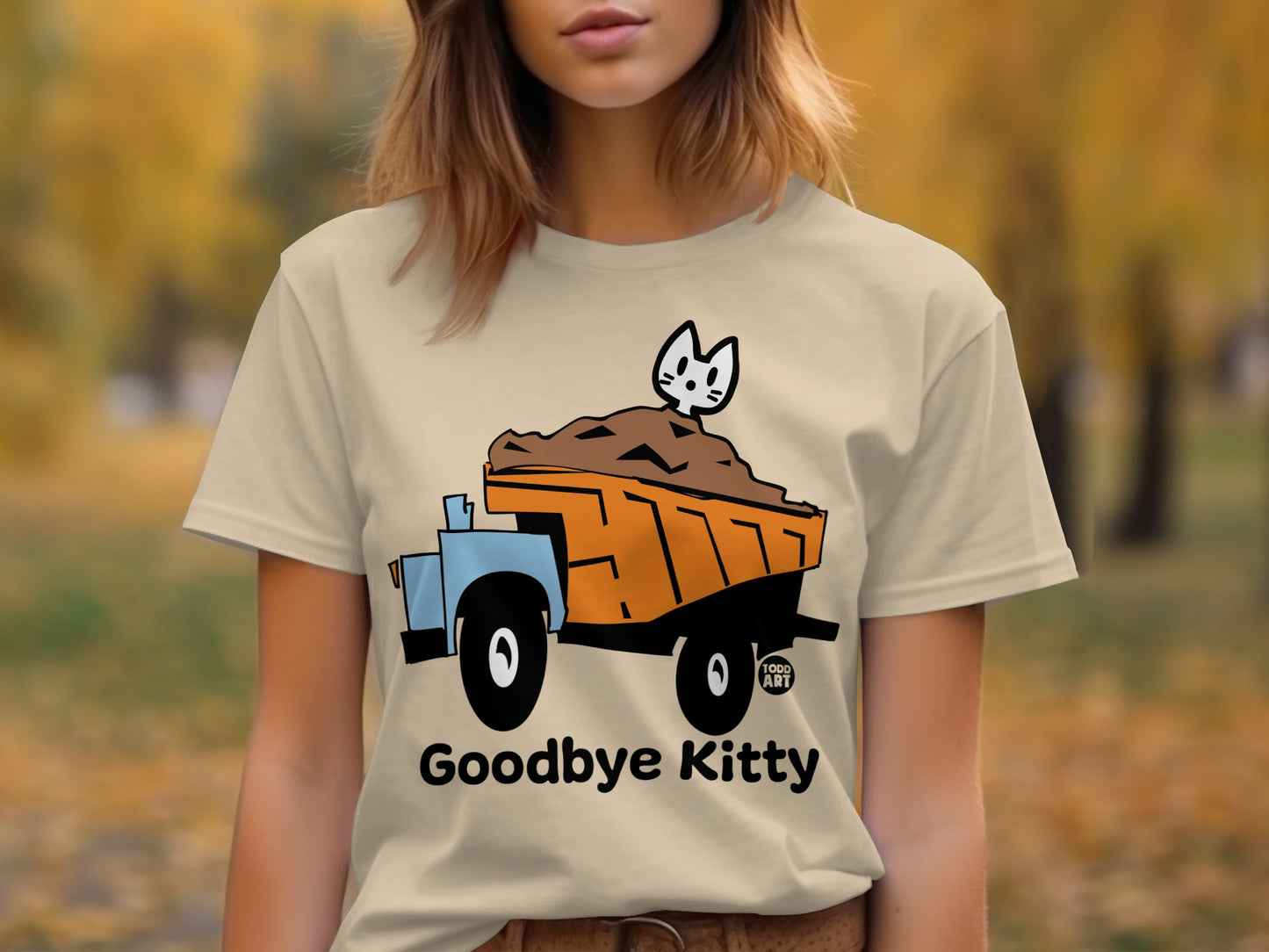 Goodbye Kitty Funny Graphic Truck Design T-Shirt