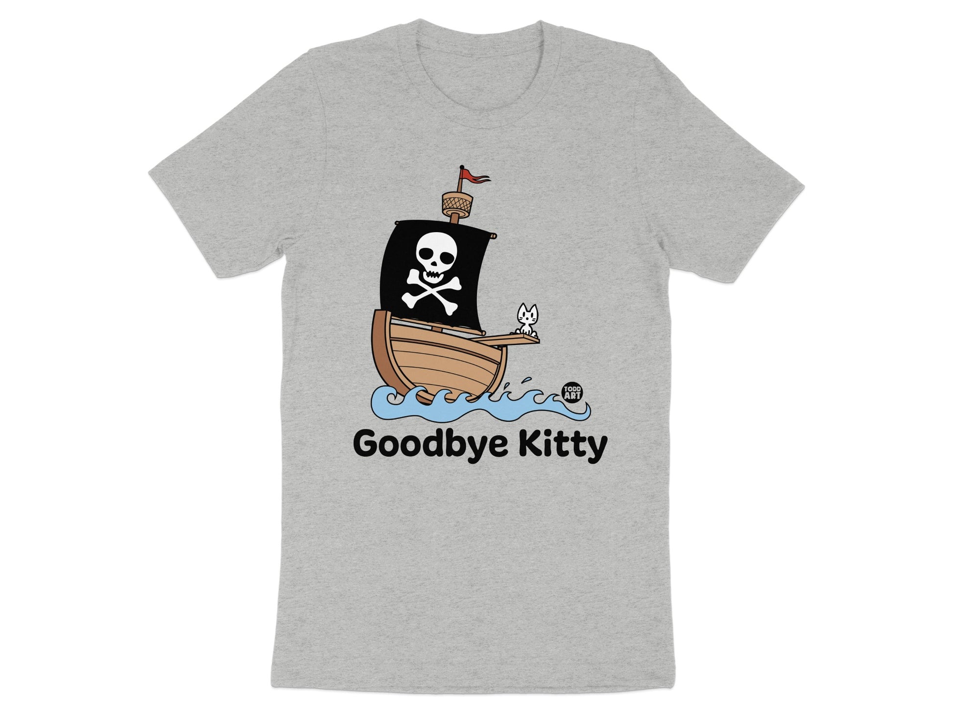 Goodbye Kitty Pirate Ship Graphic T-Shirt