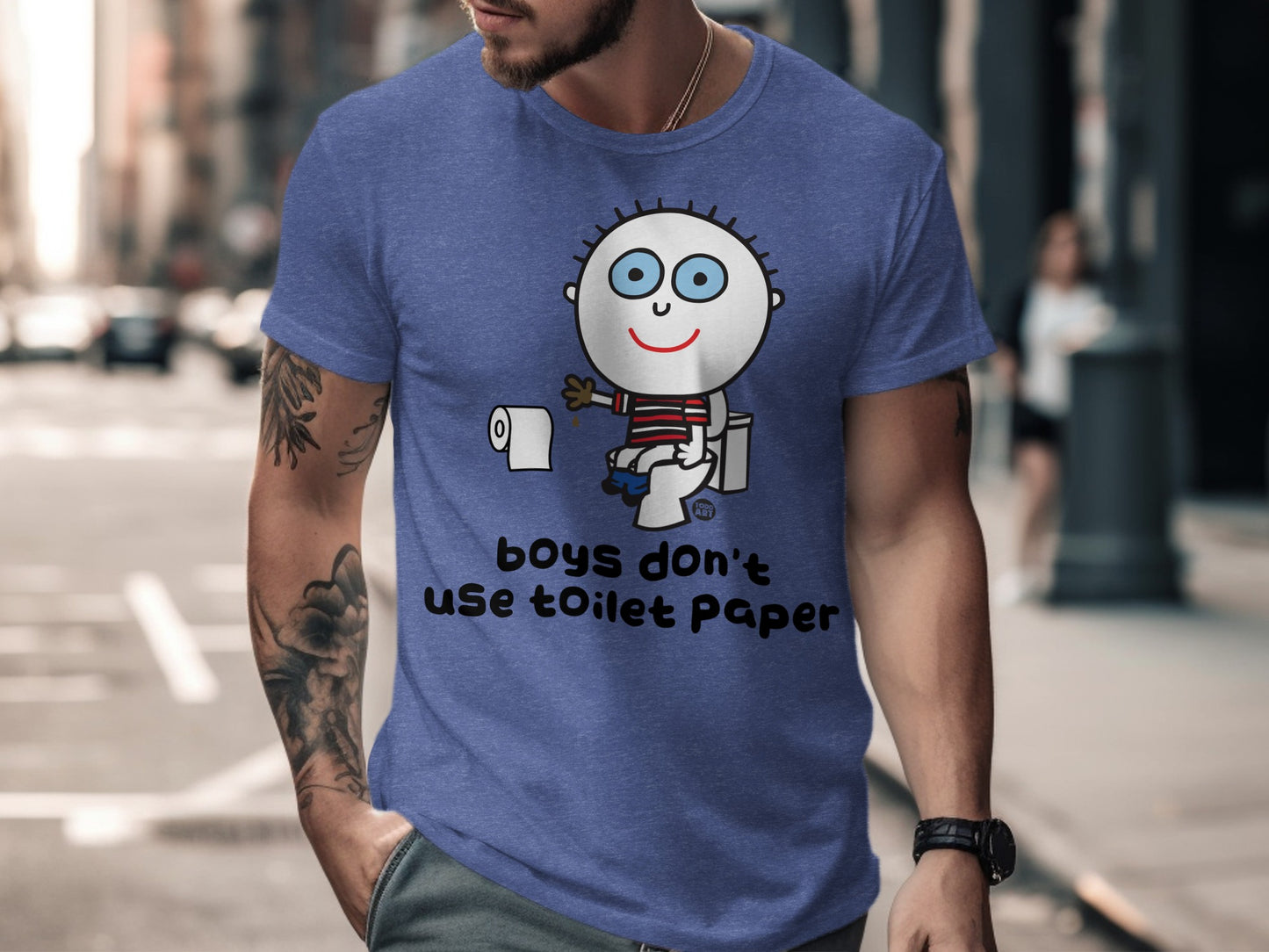 Boys Don't Use Toilet Paper Funny Graphic T-shirt
