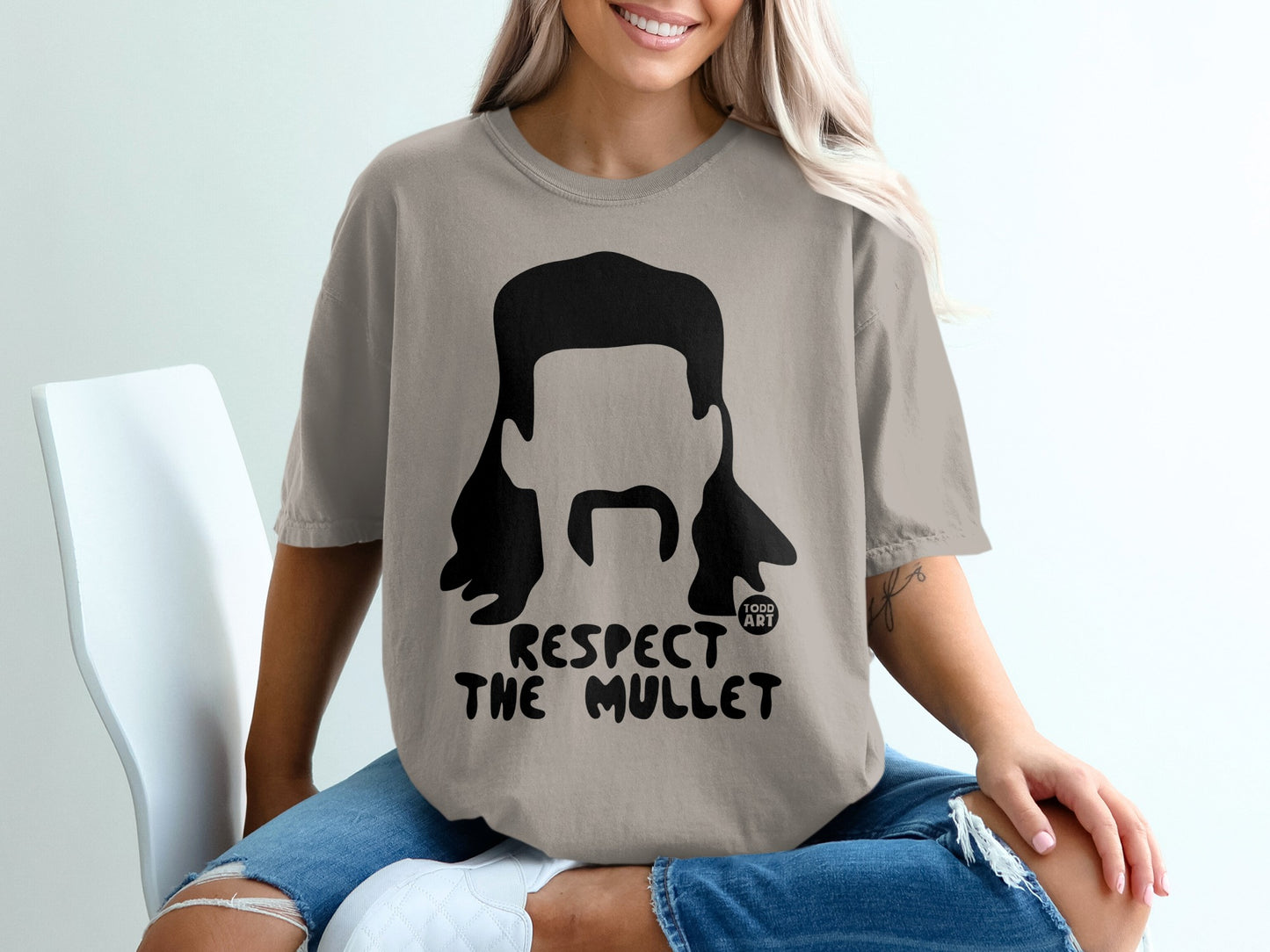 Respect The Mullet Graphic Design Funny Mullet Product Type