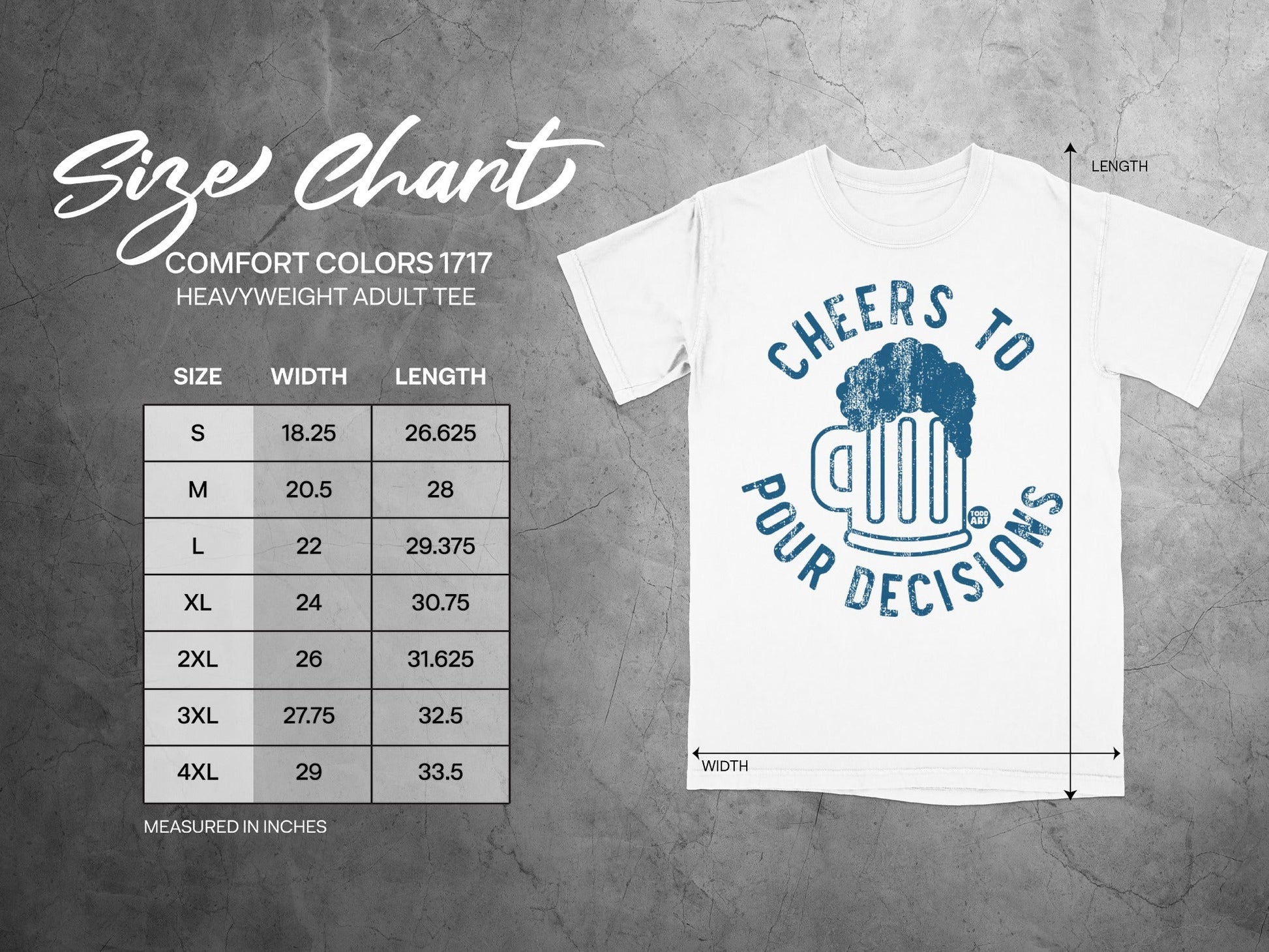 Cheers to Pour Decisions Heavyweight Adult Tee