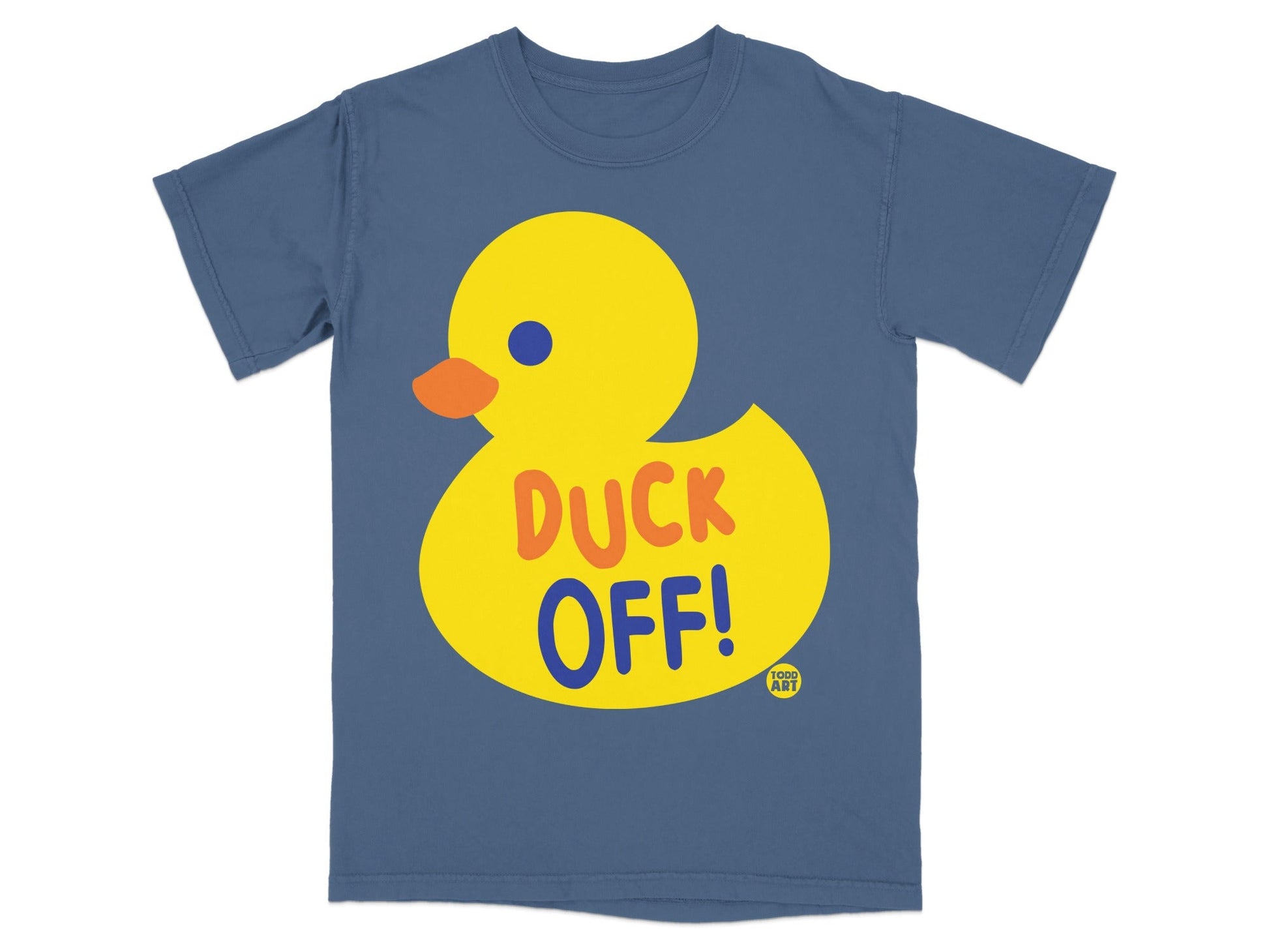 Duck Off Yellow Cartoon Duck Graphic T-shirt