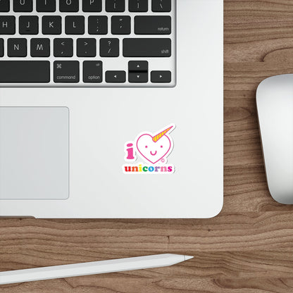 I Heart Unicorns Cute Colorful Sticker for Unicorn Lovers