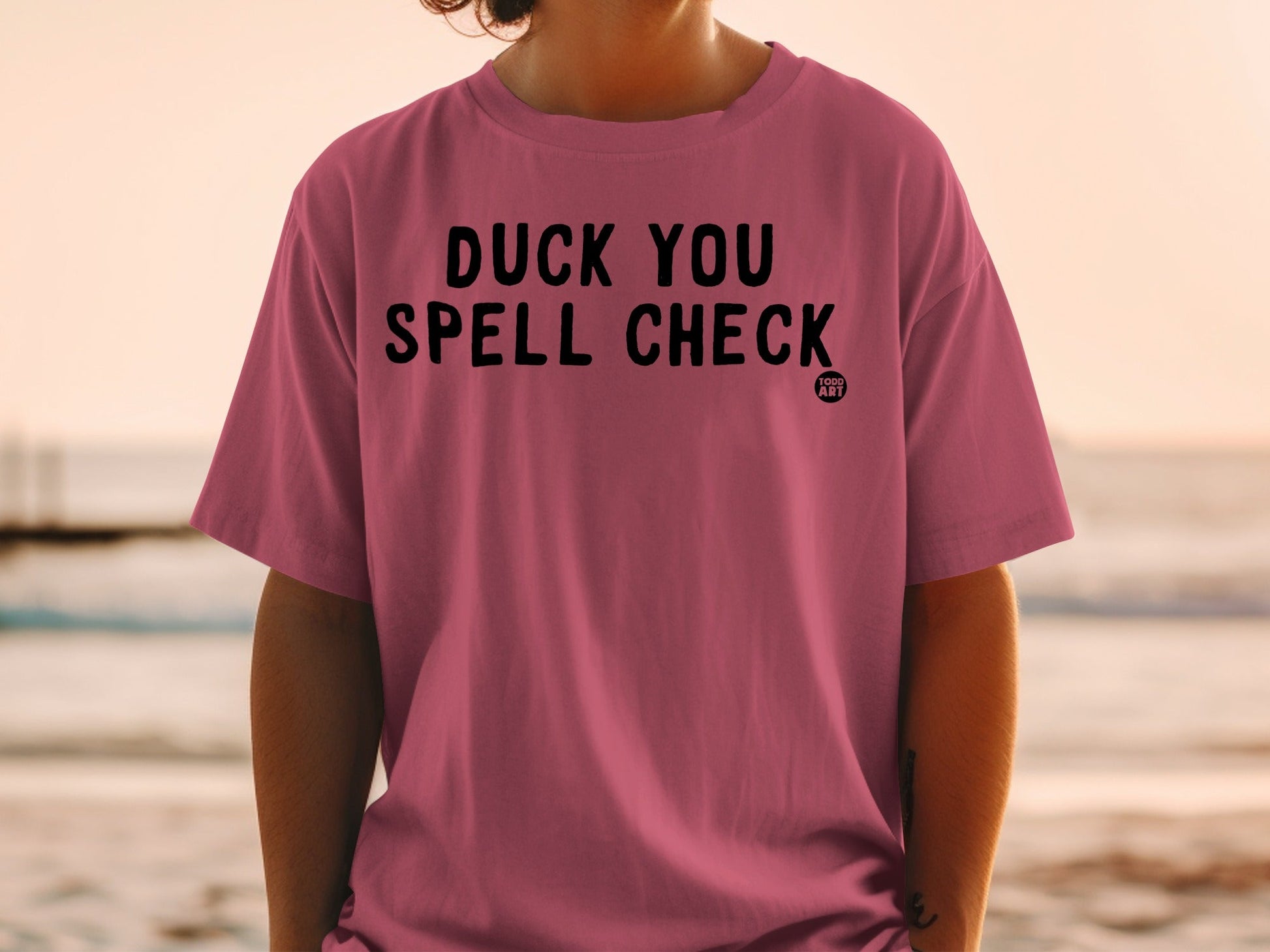 Funny Quote Duck You Spell Check Graphic T-Shirt