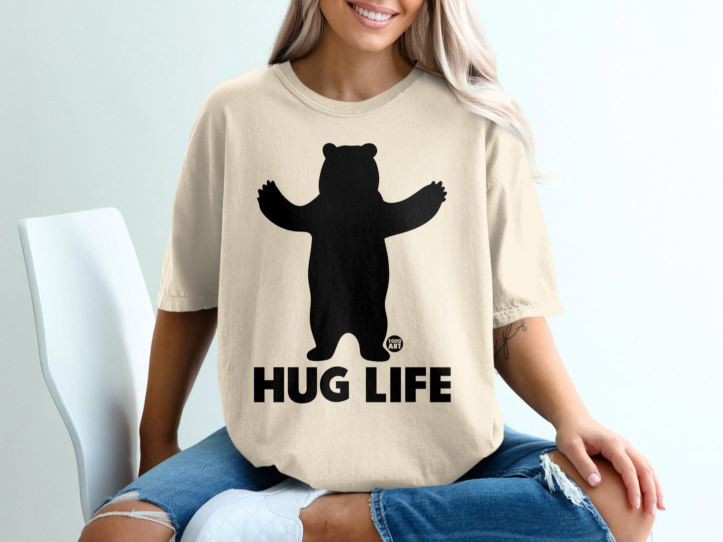 Embrace the Hug Life Bear Silhouette Graphic Tee