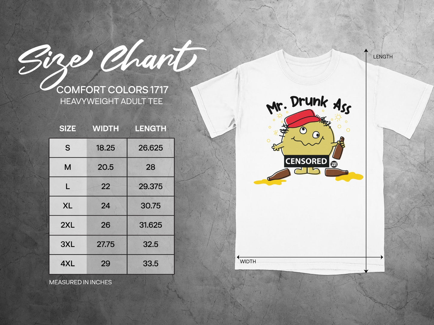 Mr. Drunk Ass Censored Graphic Adult Tee Shirt