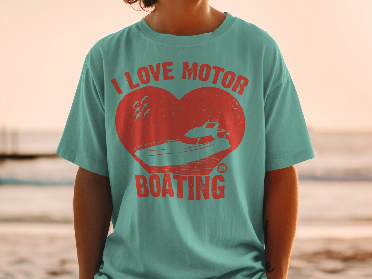 I Love Motor Boating Graphic T-Shirt Boating Apparel