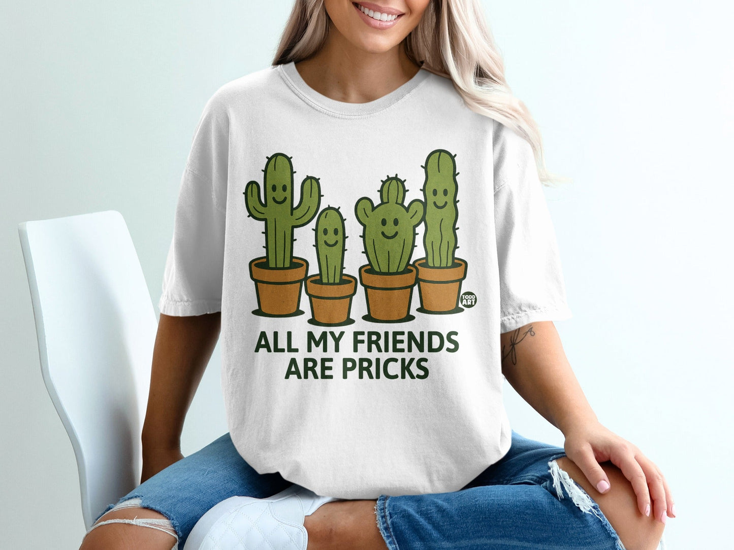 All My Friends Are Pricks Funny Graphic T-shirt
