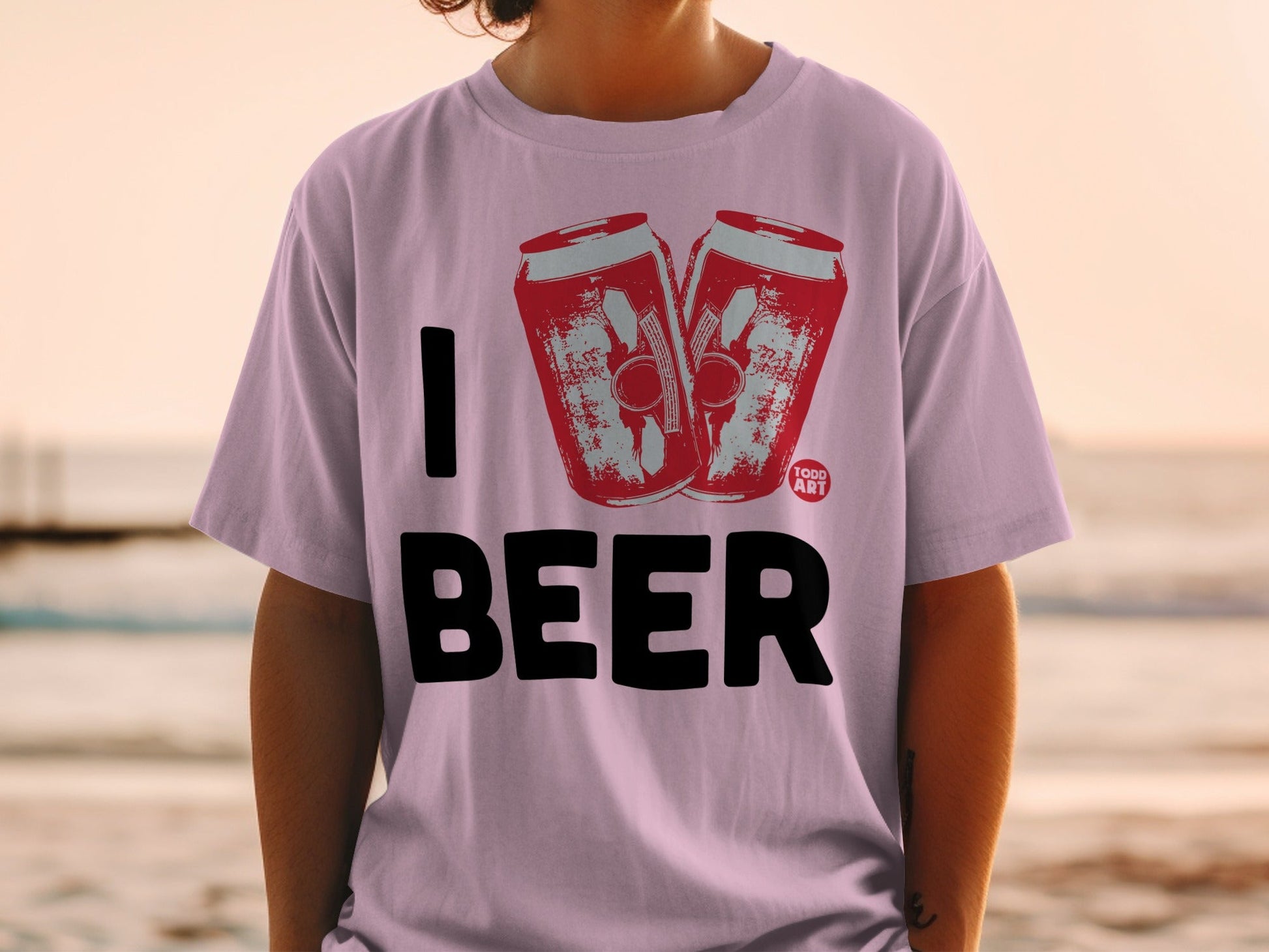 I Love Beer Printed Graphic Unisex Adult T-shirt