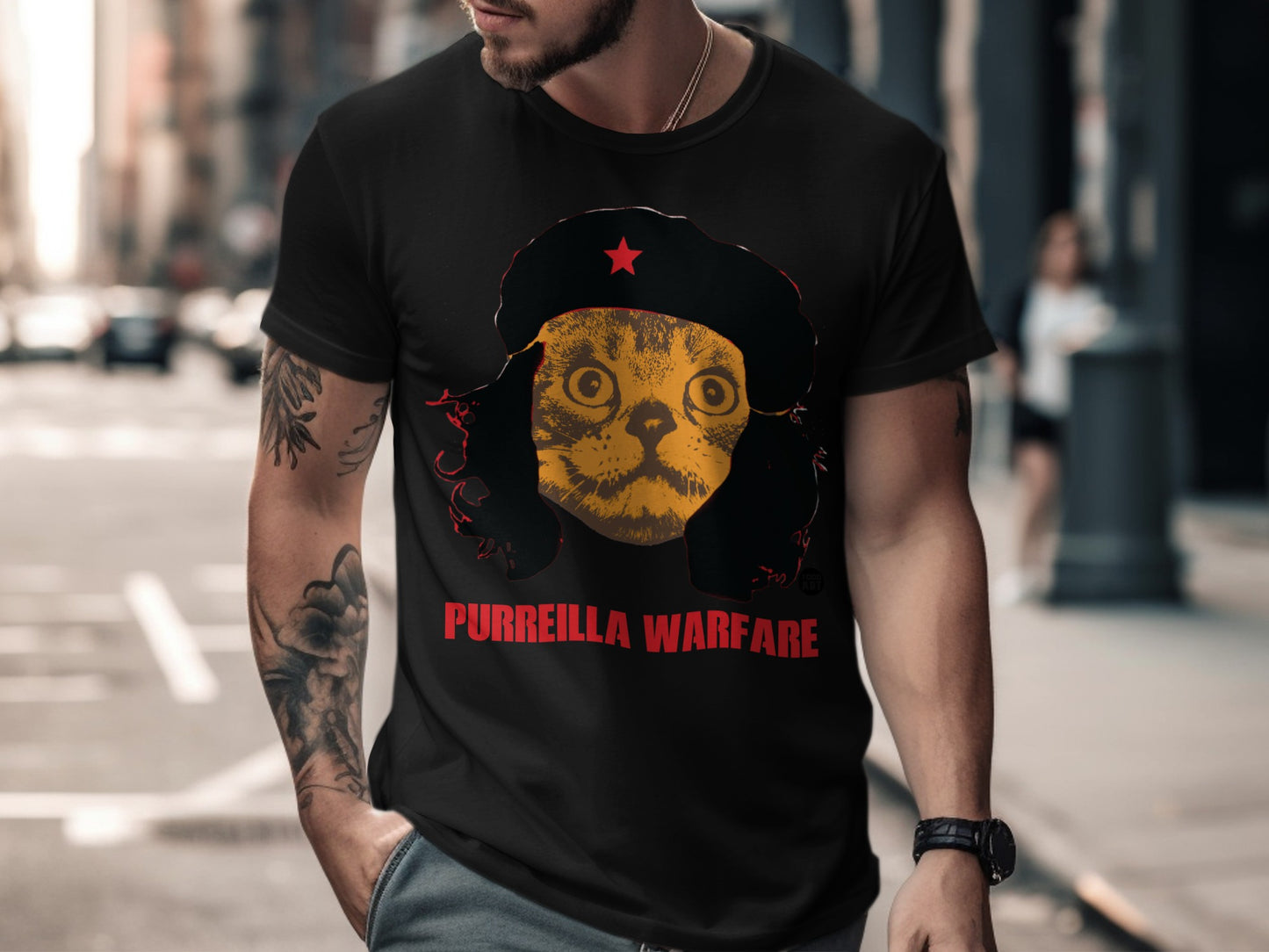 Purreilla Warfare Cat Graphic T-shirt