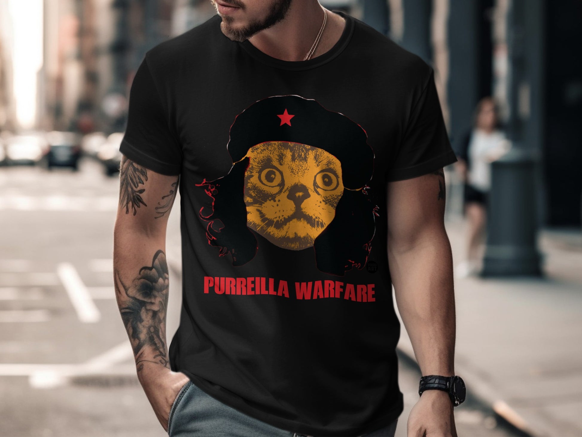 Purreilla Warfare Cat Graphic T-shirt