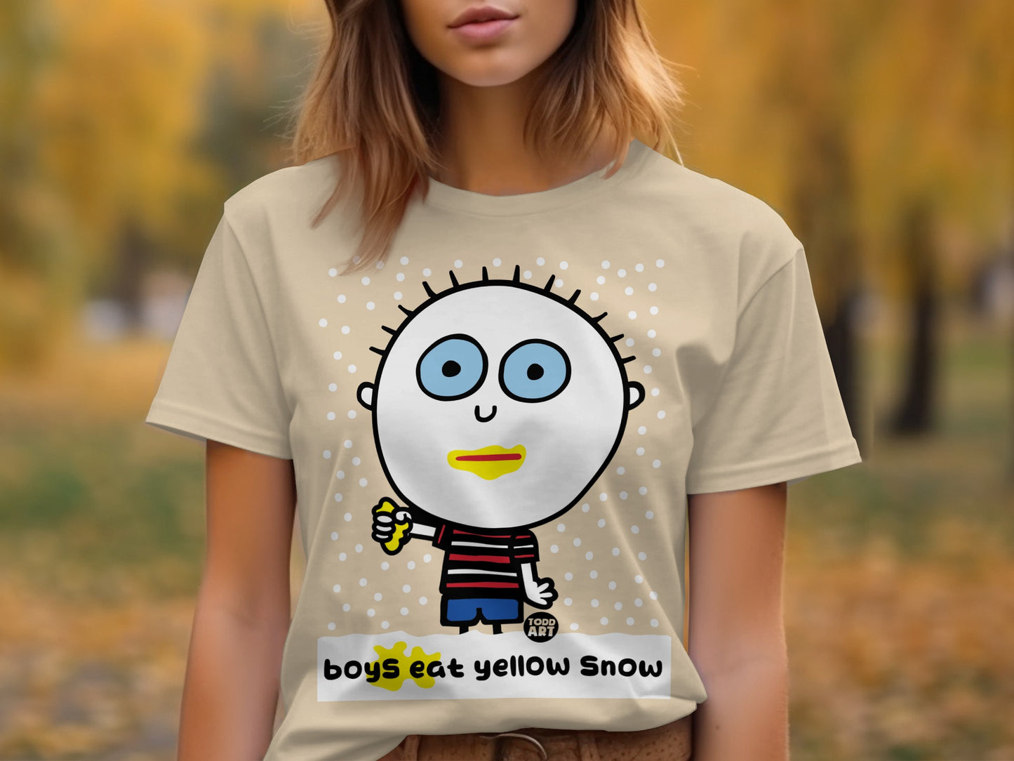 Cartoon Character Boys Eat Yellow Snow T-shirt