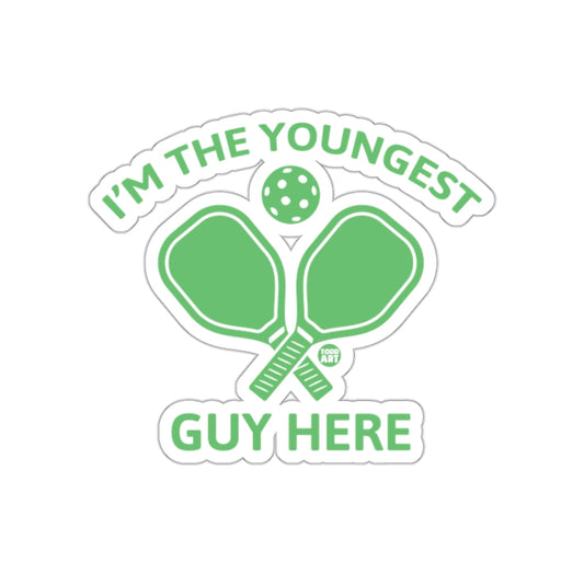 I Am The Youngest Guy Here Pickleball Design sticker