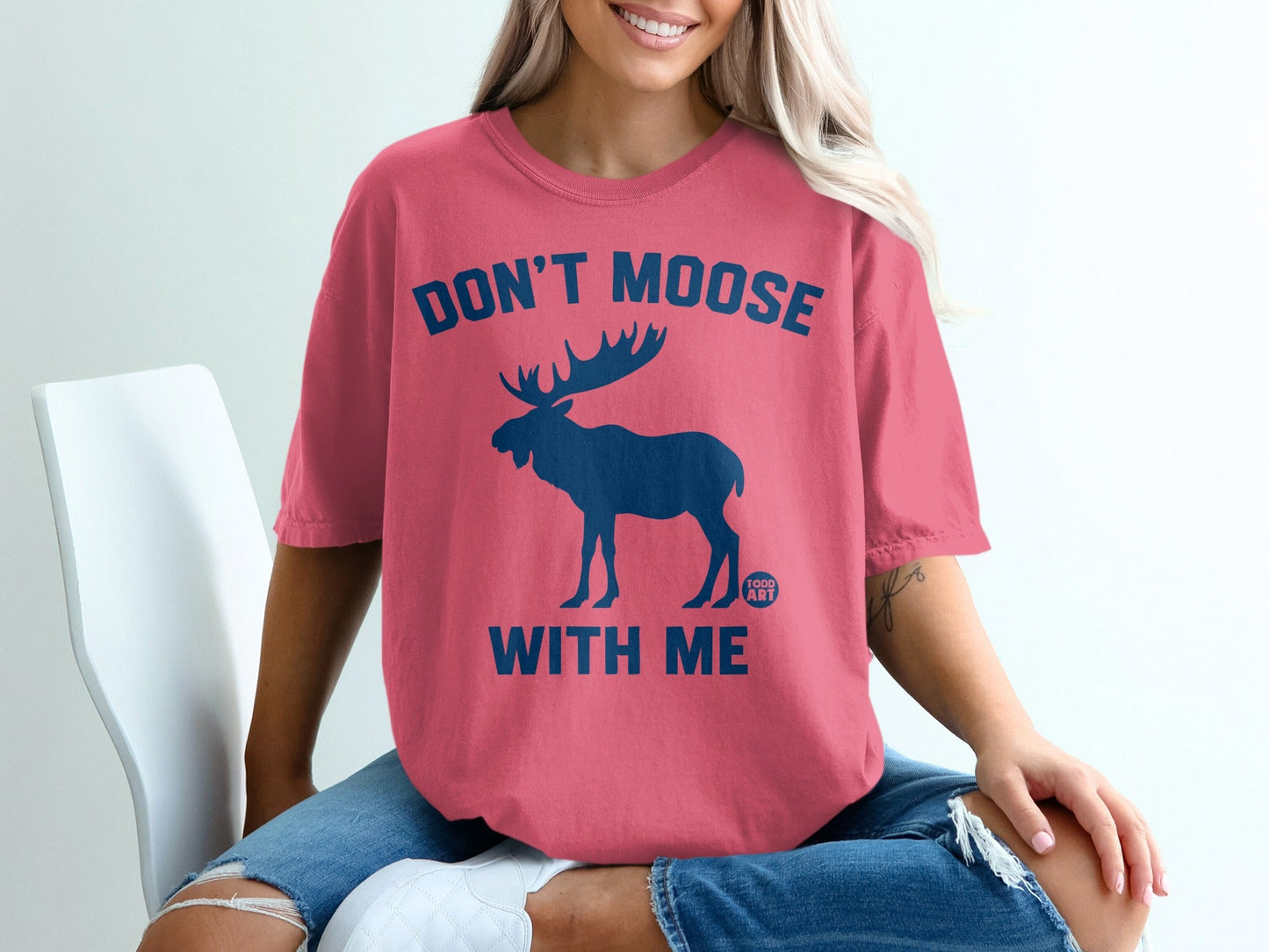 Fun 'Don't Moose With Me' Graphic Tee Shirt