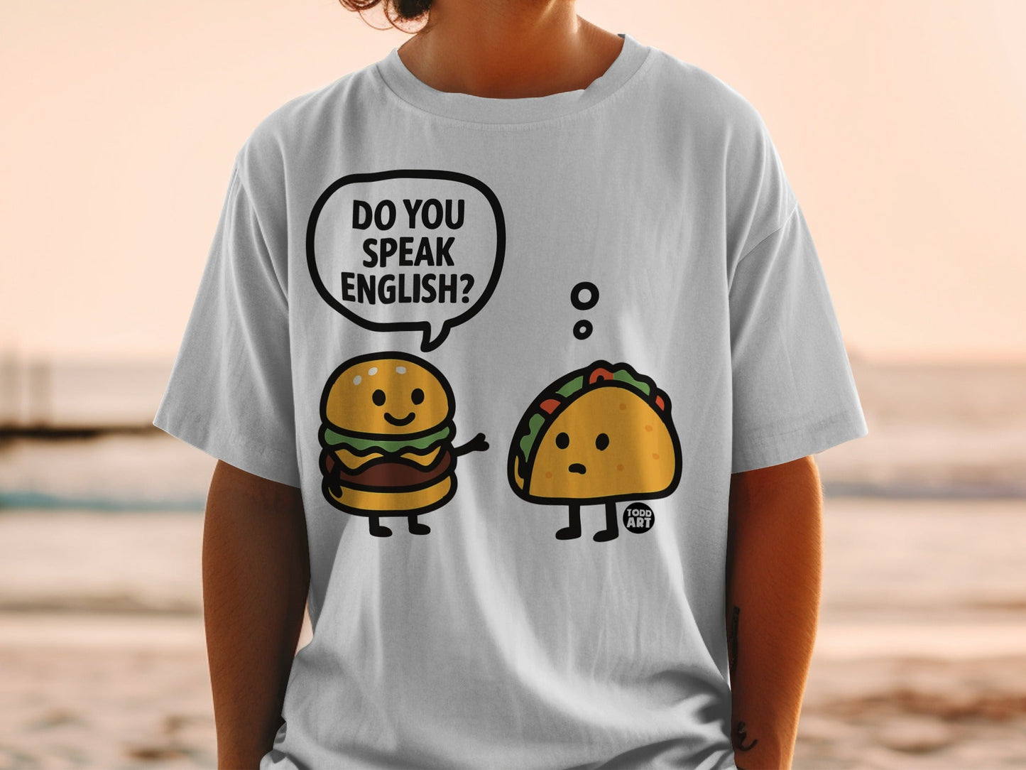 Do You Speak English Burger and Taco Graphic T-Shirt