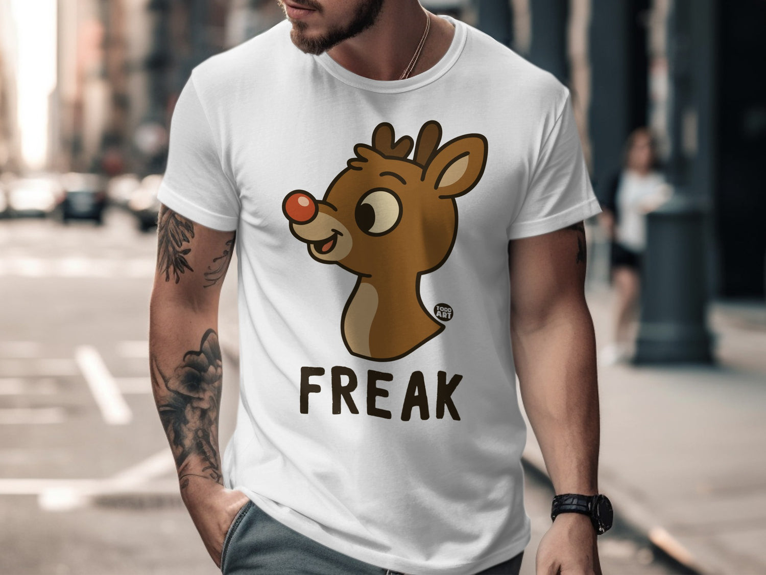Funny Rudolph Freak Graphic Tee Shirt