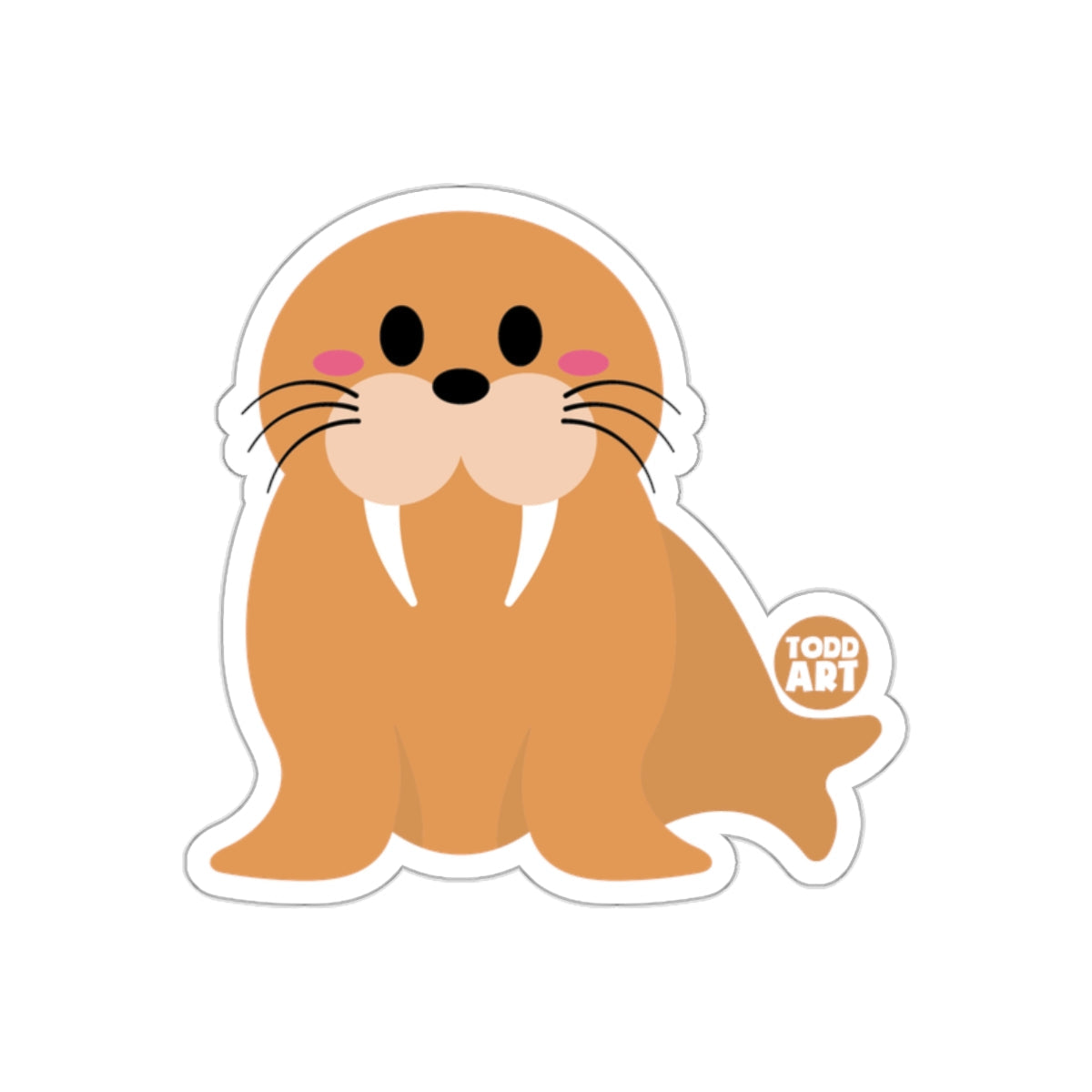 Cute Cartoon Walrus Sticker by Todd Art sticker